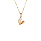Sweet Pearl Bean Pendant Necklace | Dainty 18k Gold Plated Heart Jewelry