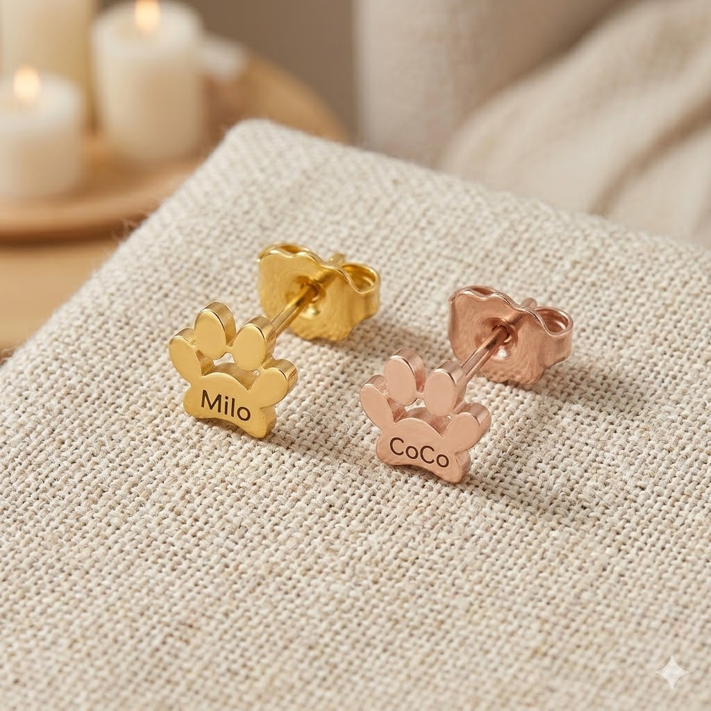 Paw print  Ear stud