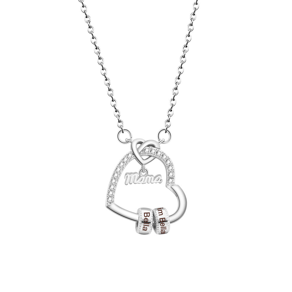 Personalized Mama Heart Necklace with Custom Children's Names
