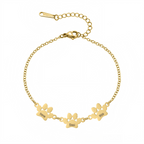 18K Solid Gold Engraved Pawprint Bracelet