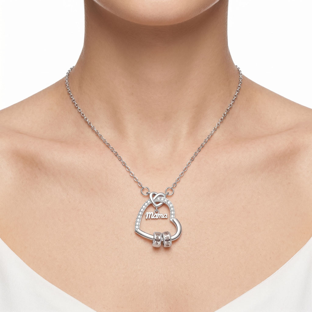 Personalized Mama Heart Necklace with Custom Children's Names