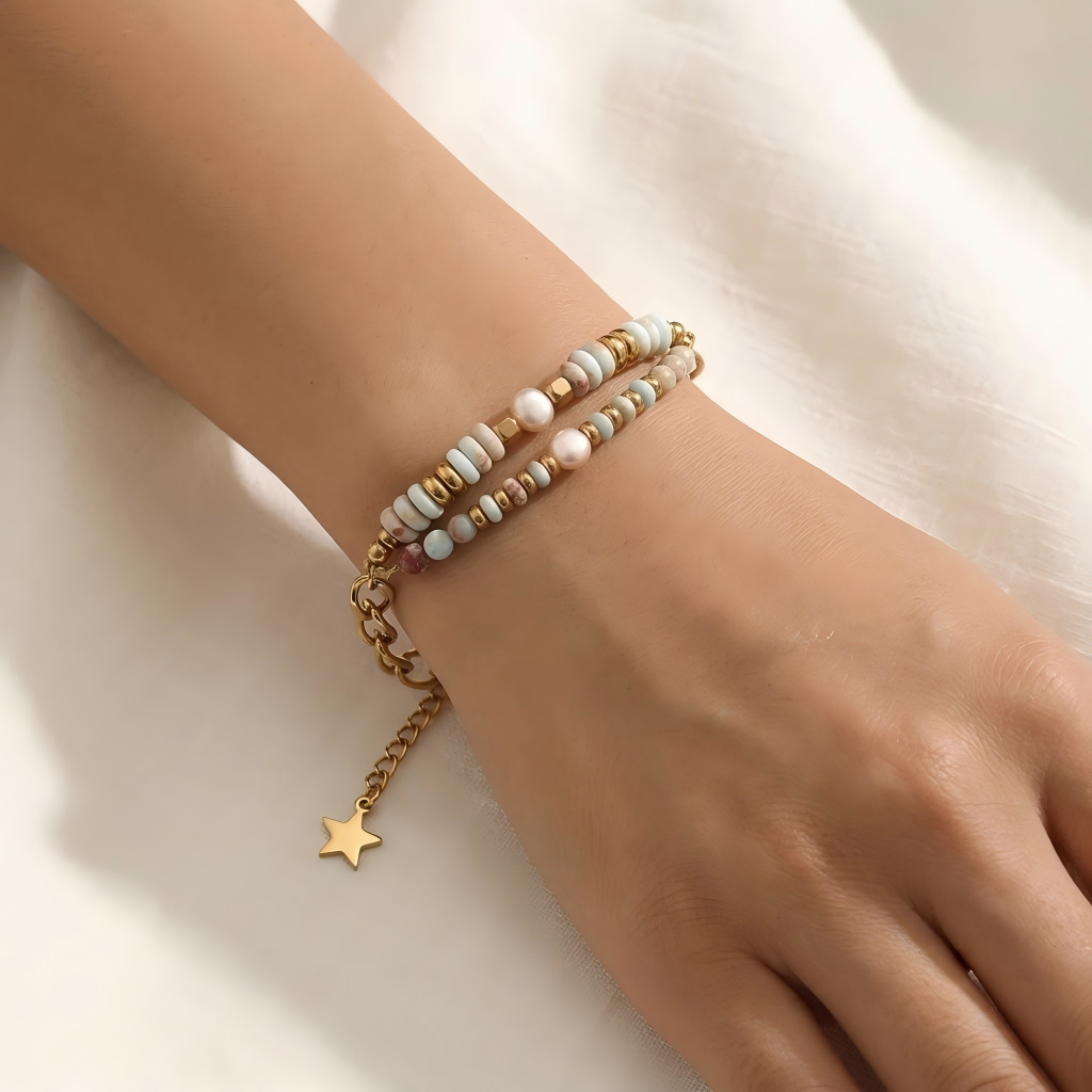 Minimalist Stainless Steel Mixed-Media Bracelet
