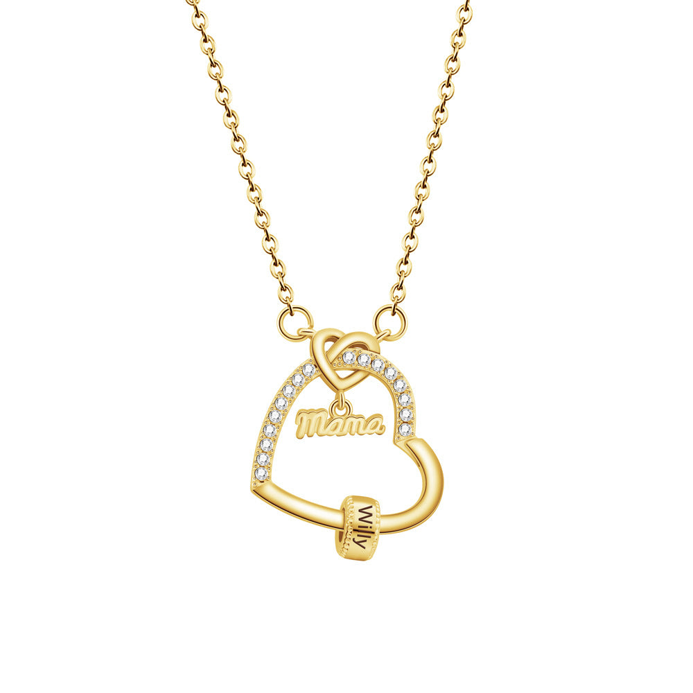 Personalized Mama Heart Necklace with Custom Children's Names