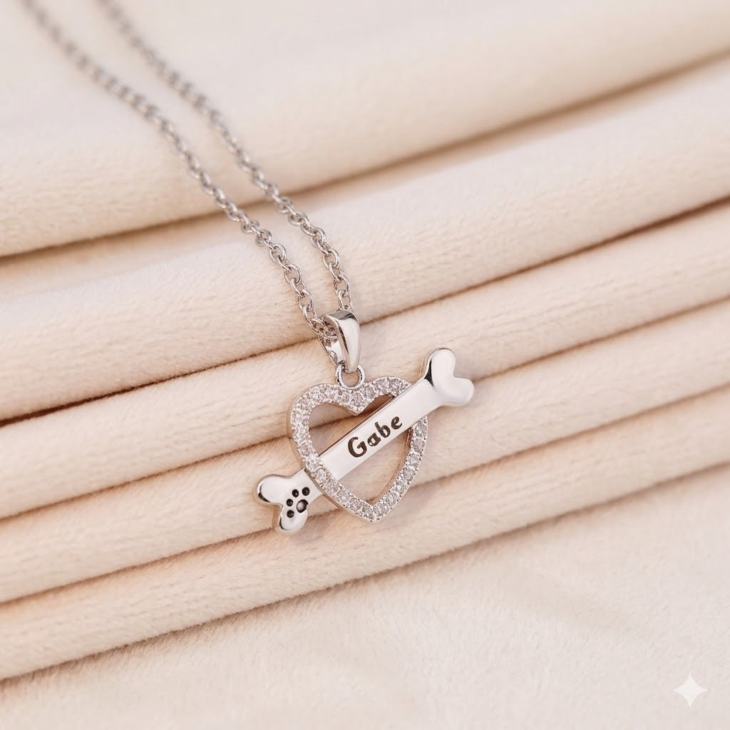 Dog Portrait Charm with Custom Name