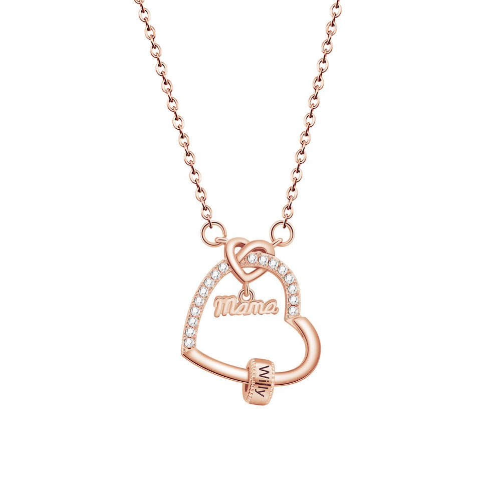 Personalized Mama Heart Necklace with Custom Children's Names