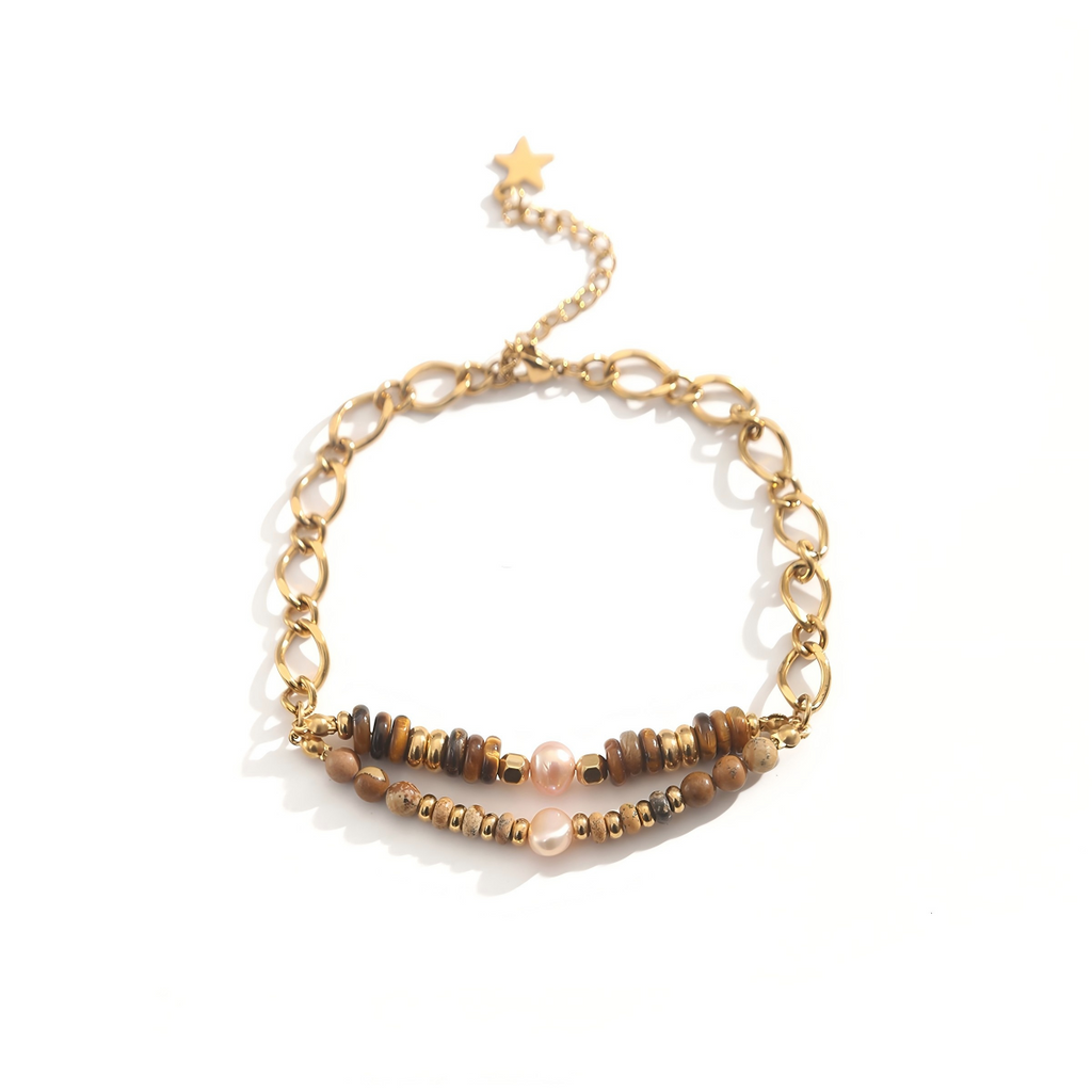Minimalist Stainless Steel Mixed-Media Bracelet
