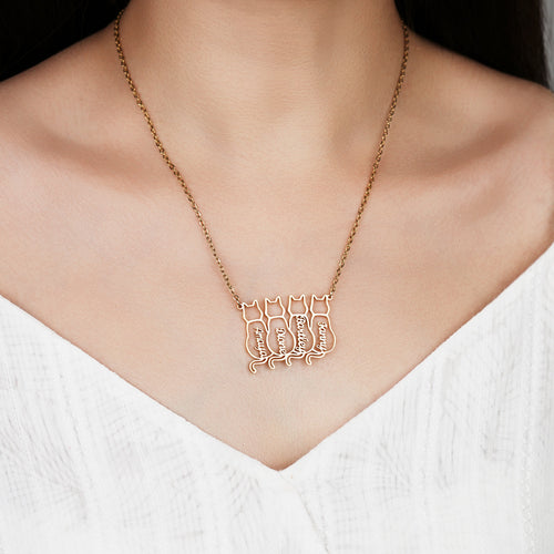 Custom Cat & Dog Name Necklace - Personalized Pet Memorial Jewelry for Pet Lovers