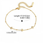 18K Gold plated Star Diamond Station Necklace & Bracelet Set, Dainty Layered Jewelry