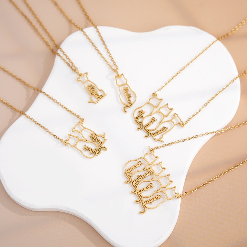Custom Cat & Dog Name Necklace - Personalized Pet Memorial Jewelry for Pet Lovers