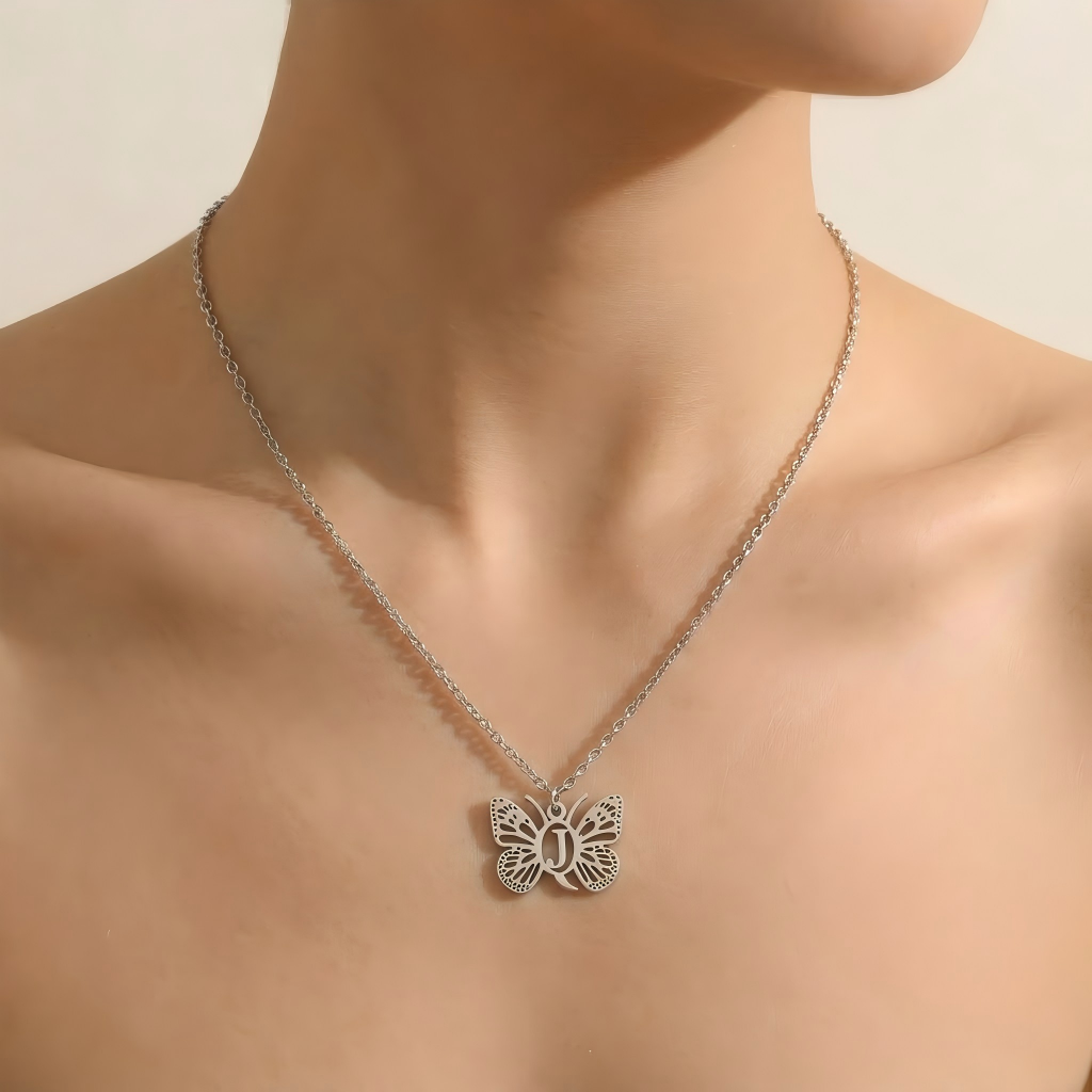 Personalized Initial Butterfly Necklace - "Metamorphosis" Inspirational Keepsake Jewelry