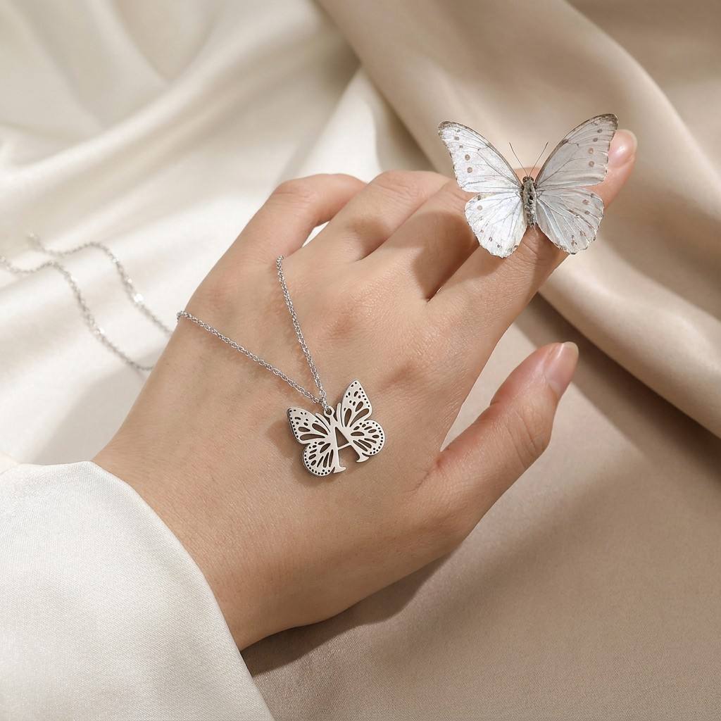 Personalized Initial Butterfly Necklace - "Metamorphosis" Inspirational Keepsake Jewelry