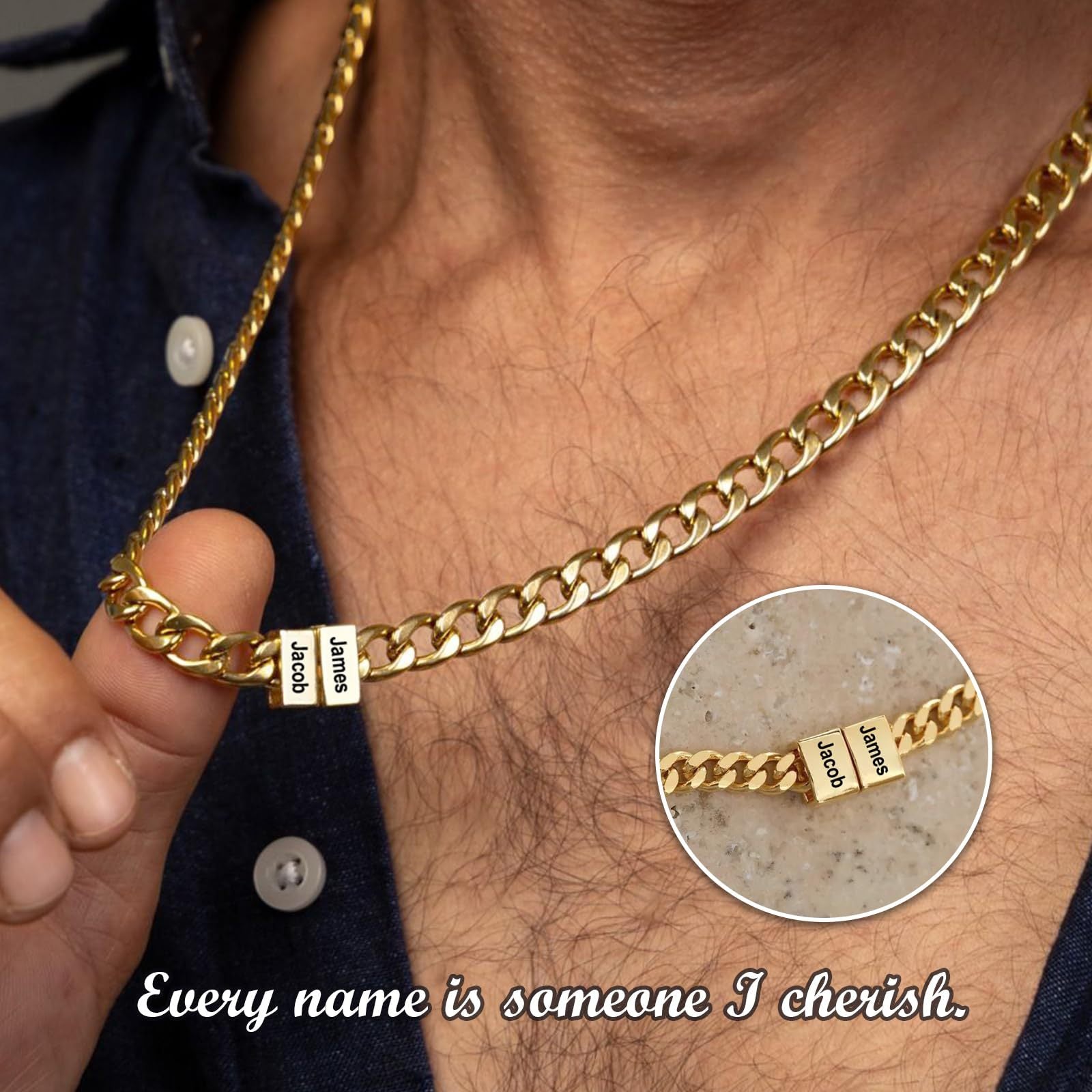 Custom Name Linked Chain Necklace | Personalized Keepsake Jewelry