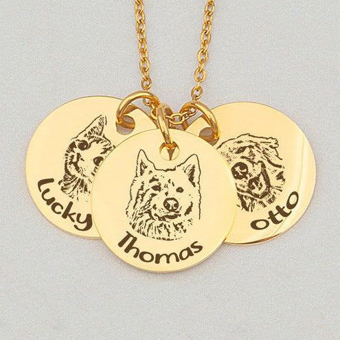 Custom Pet Portrait Keepsake: Personalized Necklace & Bracelet Set