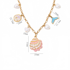 Mermaid’s Dream Enamel & Pearl Charm Necklace