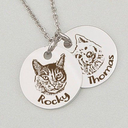 Custom Pet Portrait Keepsake: Personalized Necklace & Bracelet Set