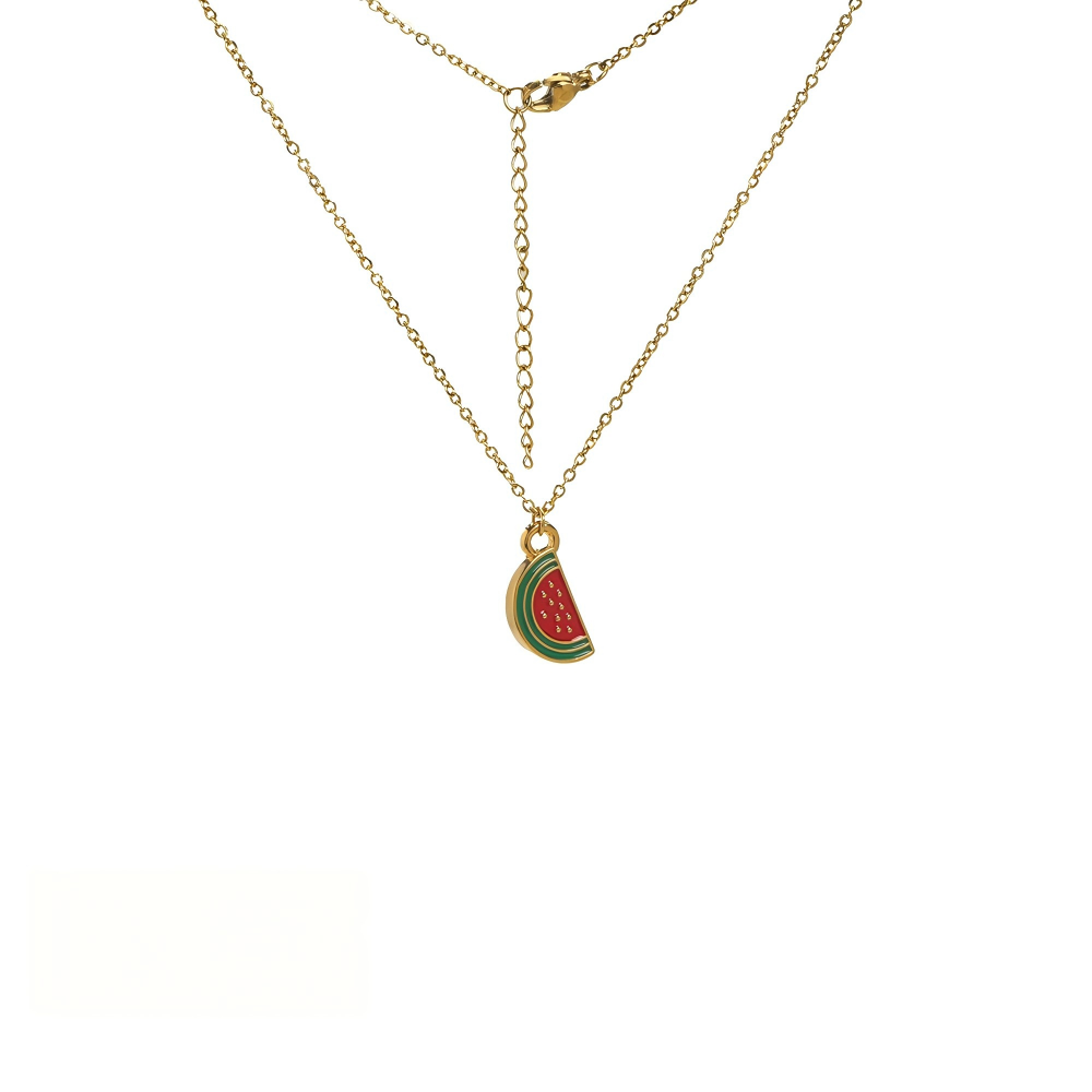 Cute Fruit Charm Necklace – Strawberry, Cherry & Watermelon Pendant Jewelry