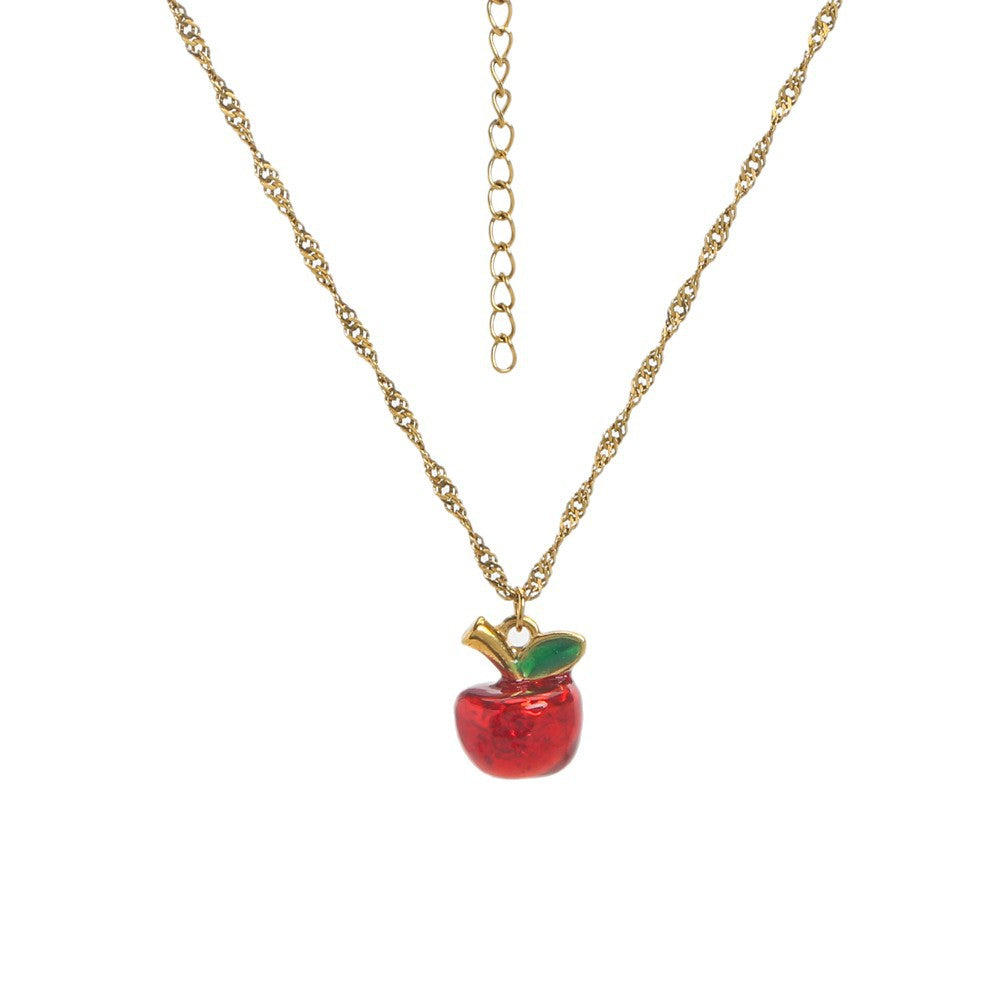 Cute Fruit Charm Necklace – Strawberry, Cherry & Watermelon Pendant Jewelry
