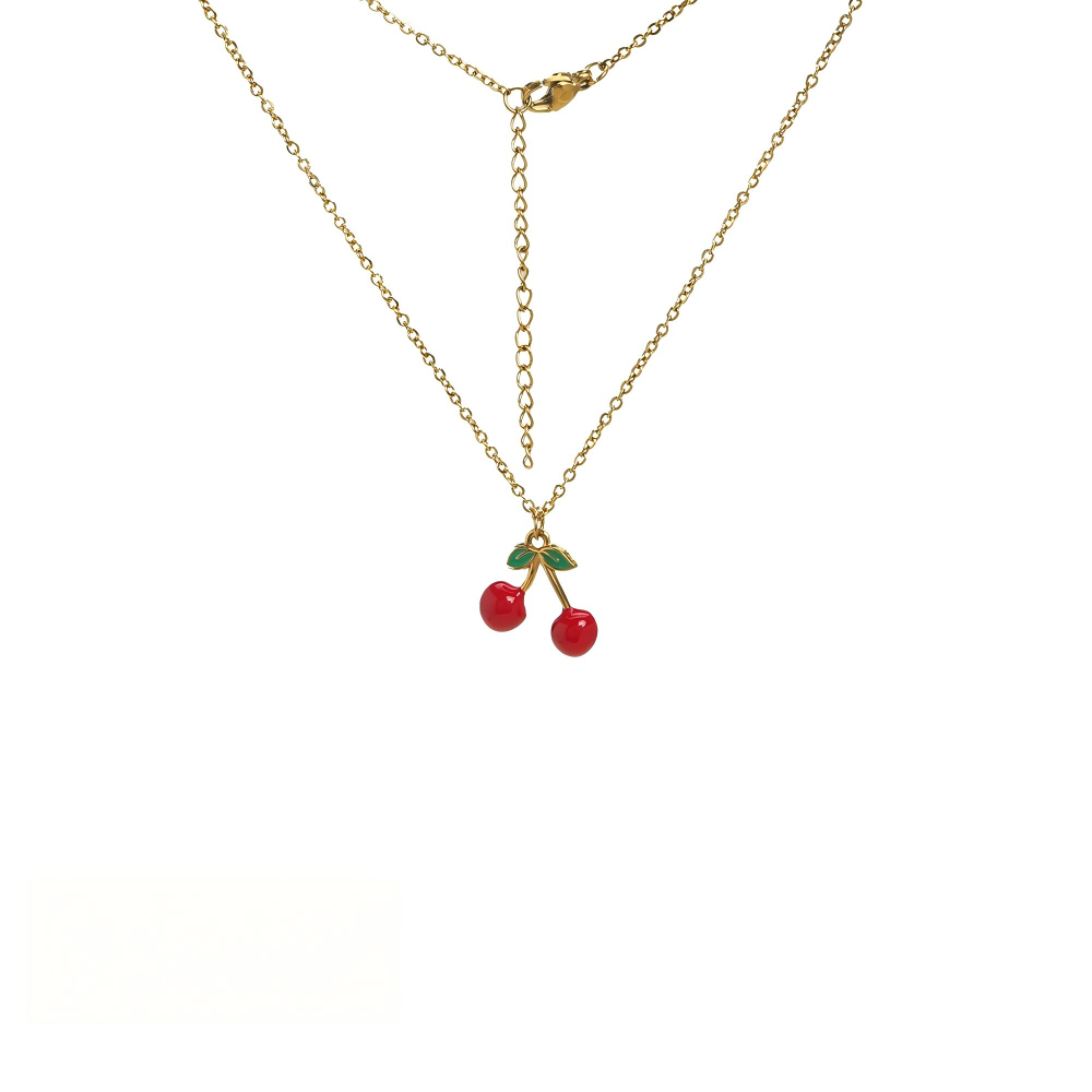 Cute Fruit Charm Necklace – Strawberry, Cherry & Watermelon Pendant Jewelry