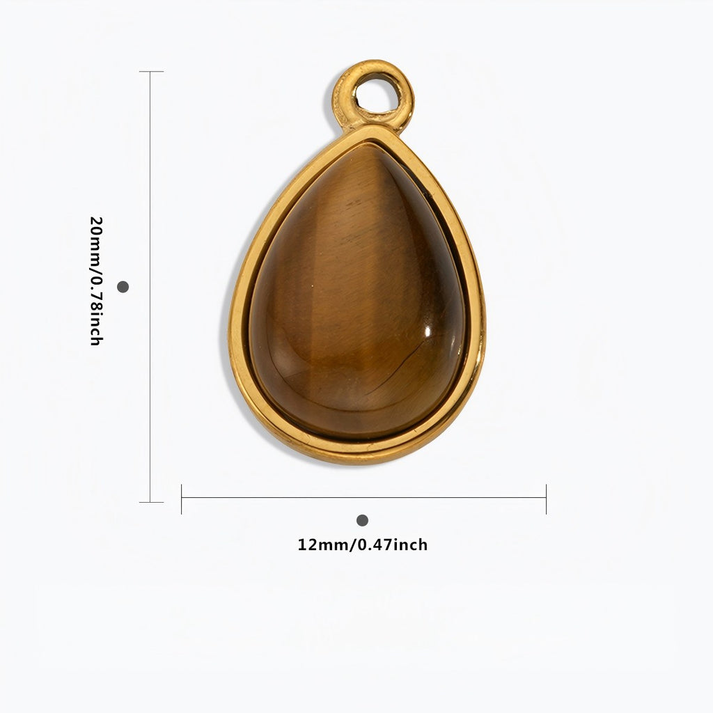 Sun & Tiger's Eye Teardrop Necklace