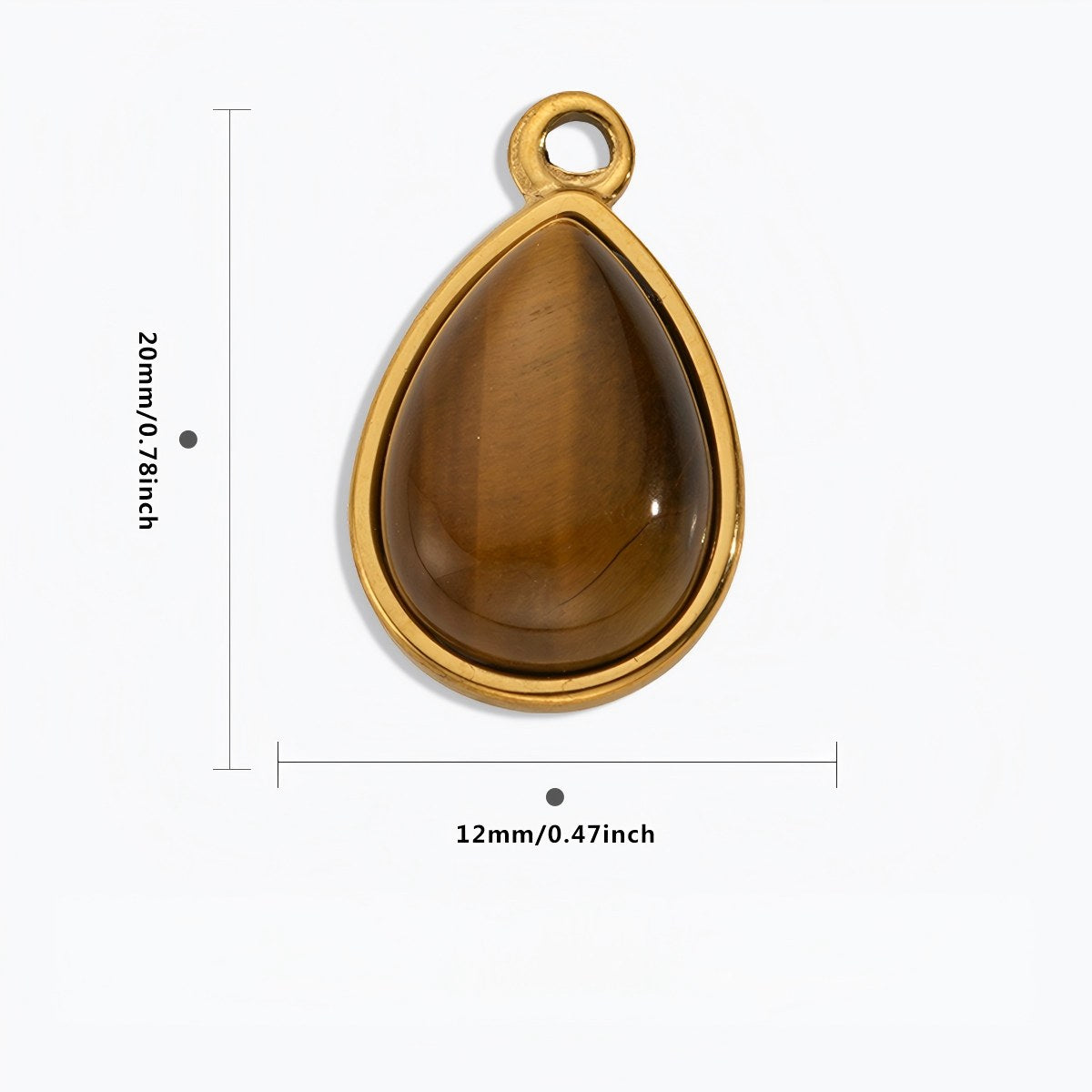 Sun & Tiger's Eye Teardrop Necklace
